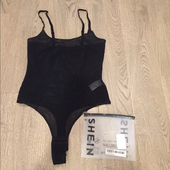 New Black Sheer Mesh Shaping Bodysuit NWOT - Picture 2 of 16